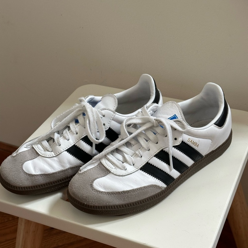 Adidas White and Black Samba Sneakers Retro Design